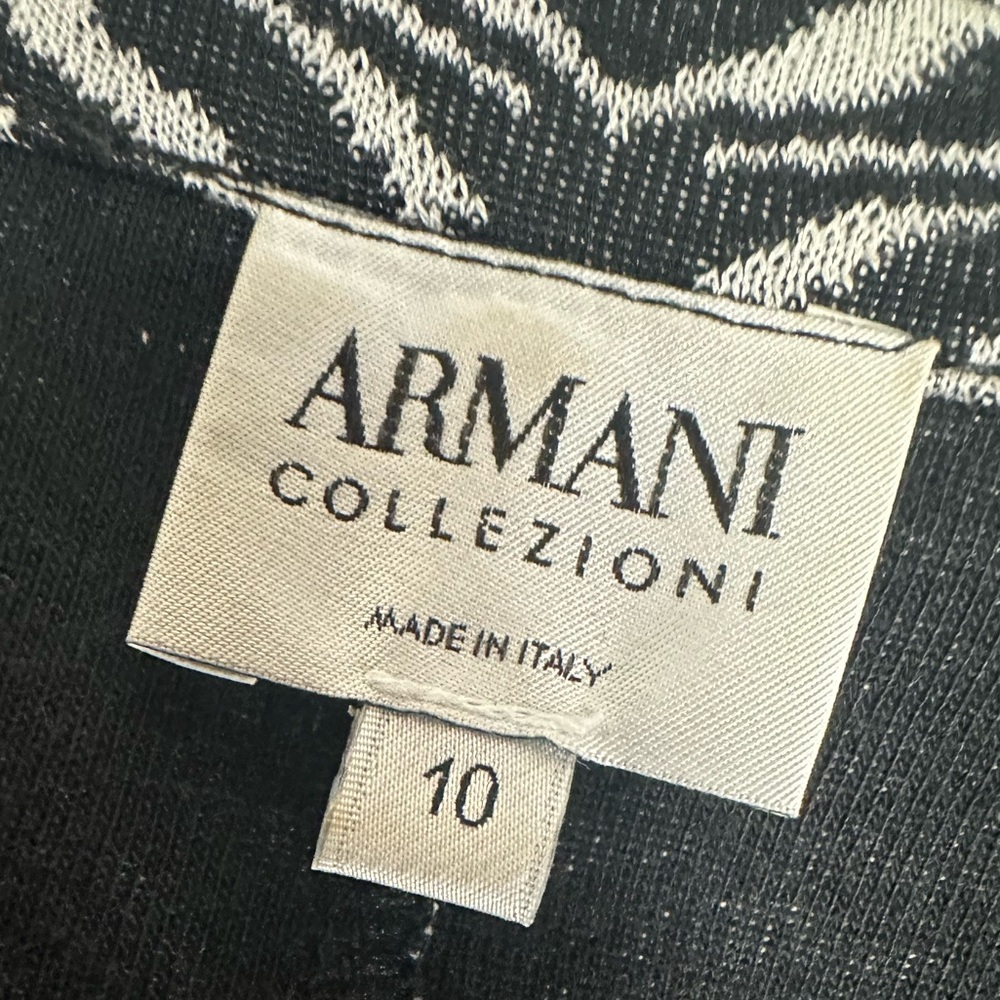 ARMANI COLLEZIONI / Black & White Zebra Strip Sweater Blazer / Size - Picture 11 of 16